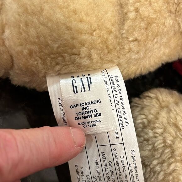 2004 GAP PLUSH BEAR WITH RED PUFFER JACKET. Size 15” - Picture 10 of 11